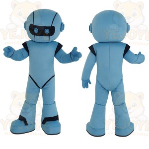 Light Blue Black Robot Mascot Costume