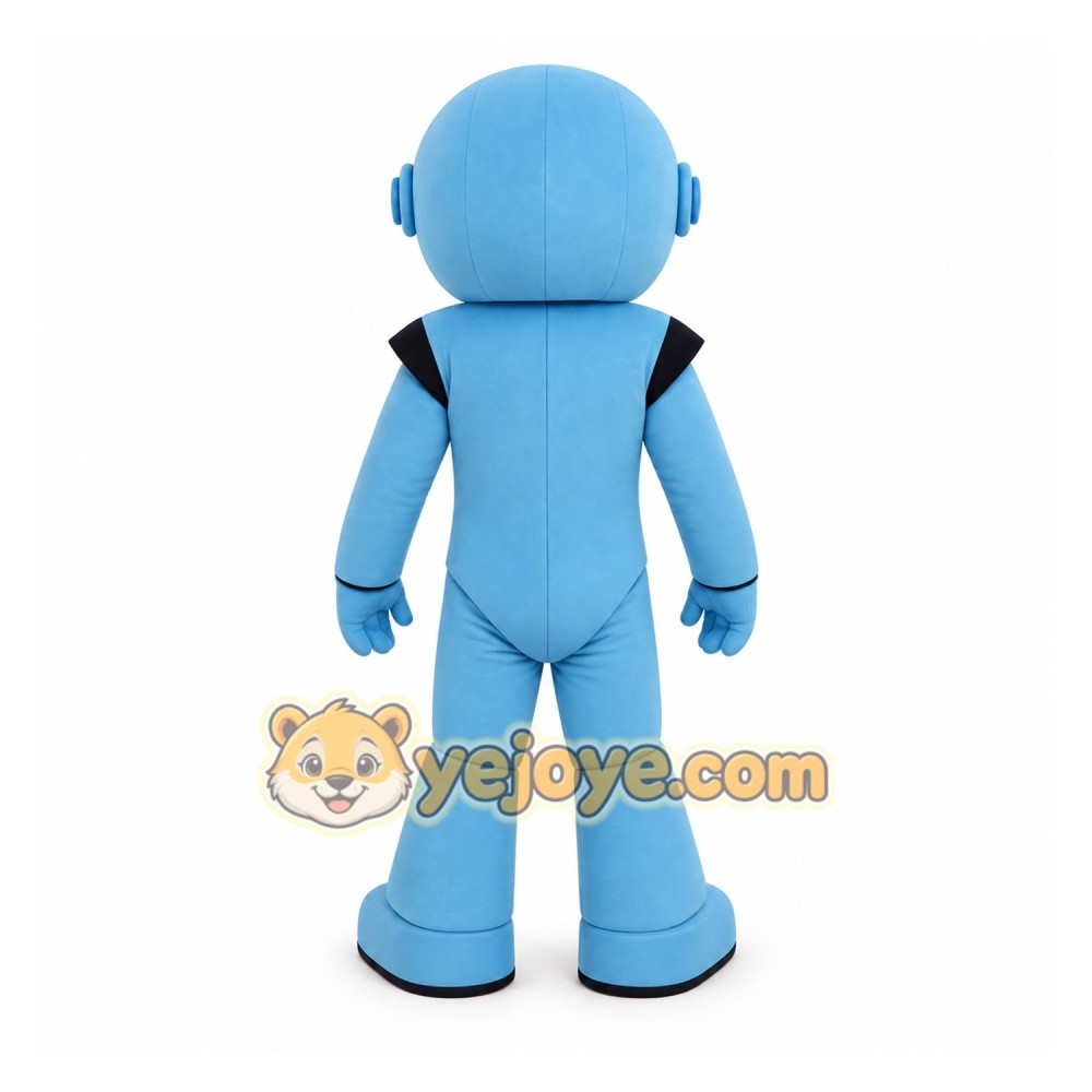 Light Blue Black Robot Mascot Costume