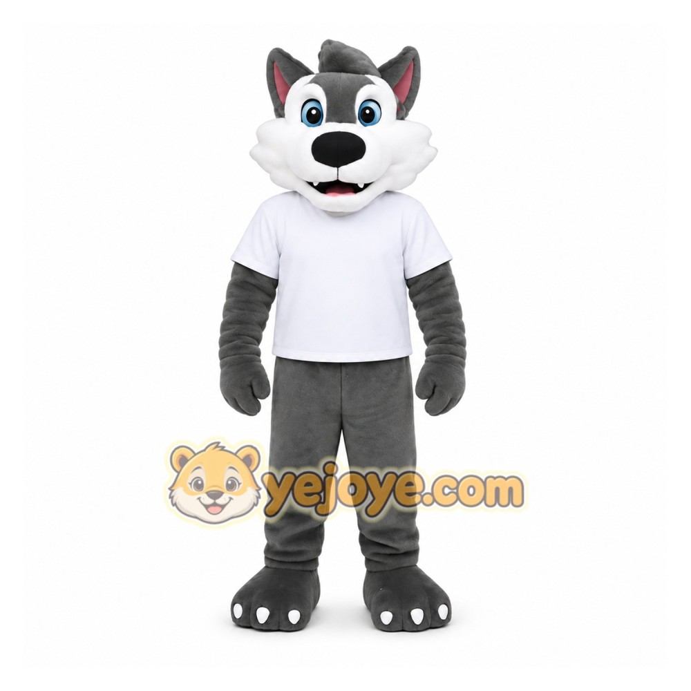 Gray White Husky Dog Mascot Costume Gray White Husky Dog Mascot Costume