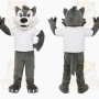 Gray White Husky Dog Mascot Costume