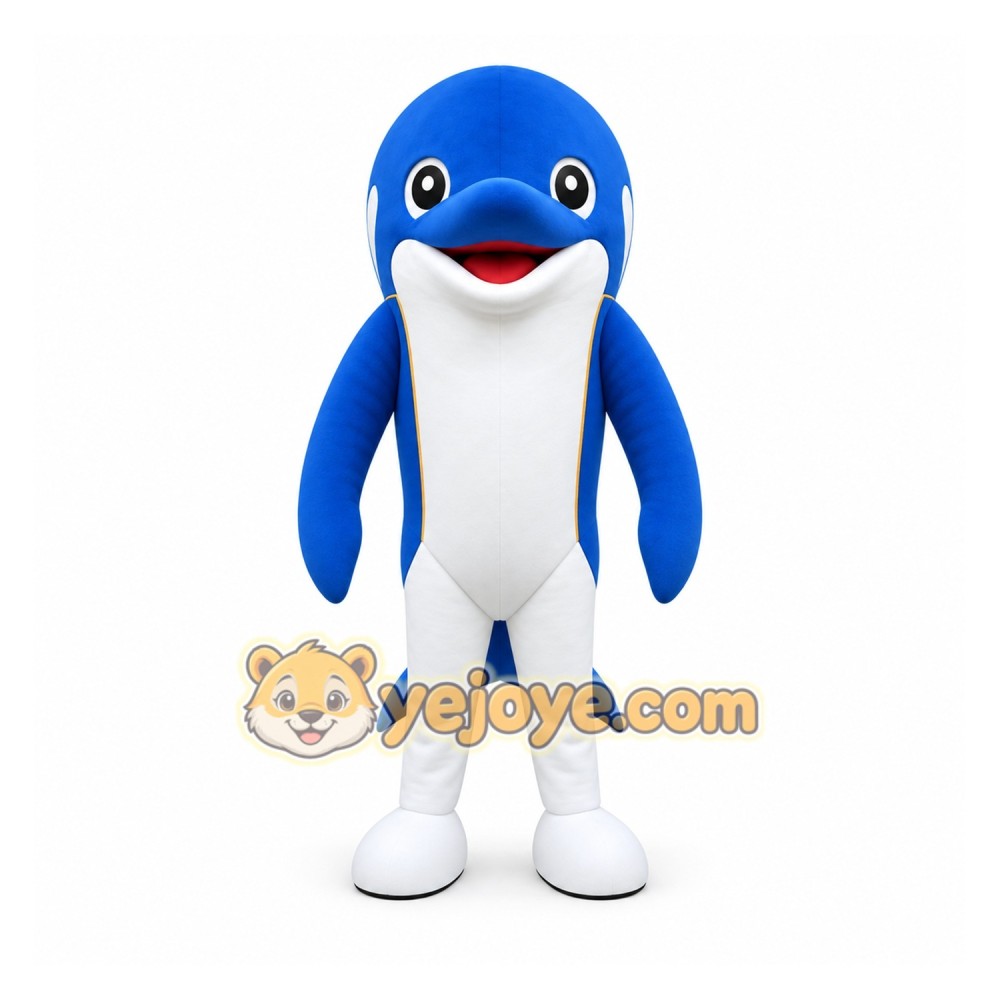 Blue White Dolphin Mascot Costume Blue White Dolphin Mascot Costume