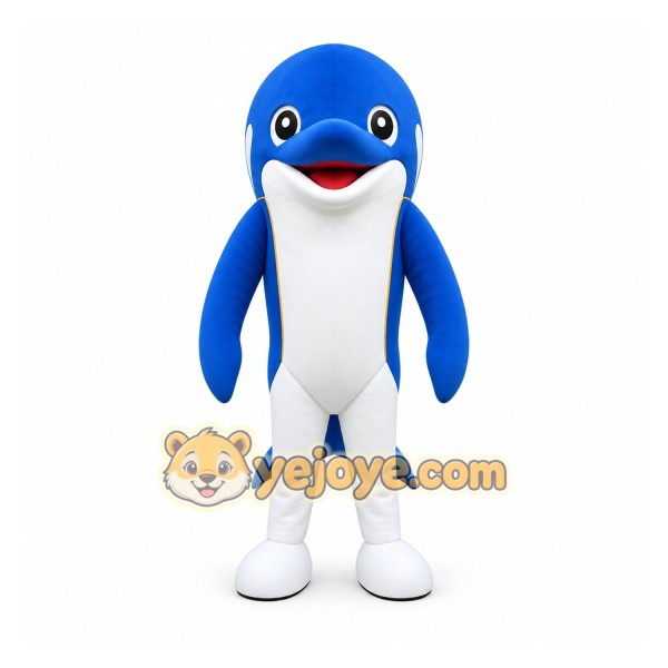 Blue White Dolphin Mascot Costume Blue White Dolphin Mascot Costume