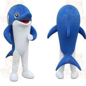 Blue White Dolphin Mascot Costume