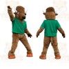 Brown Green Orange Buffalo Mascot Costume