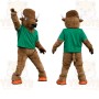 Brown Green Orange Buffalo Mascot Costume