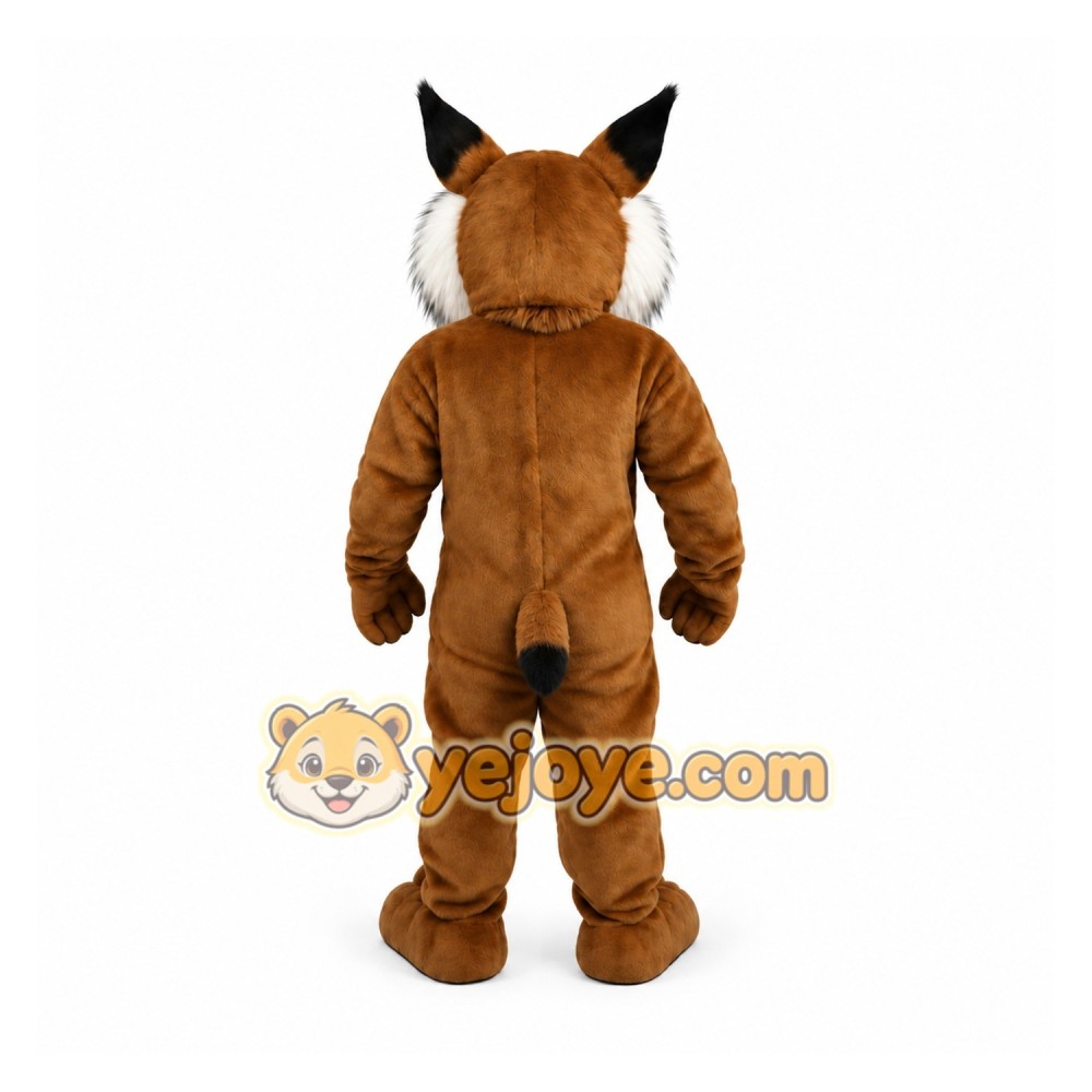 Brown White Lynx Mascot Costume