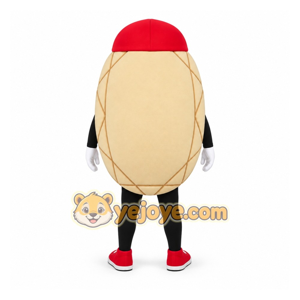 Beige Red Peanut Mascot Costume Beige Red Peanut Mascot Costume