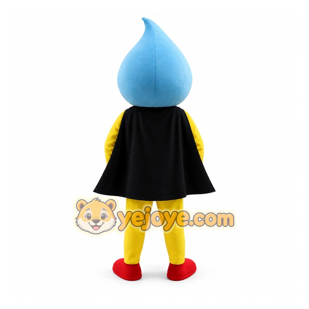 Blue Yellow Water Drop Superhero Mascot Costume