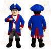 Blue Red Colonial Patriot Mascot Costume