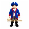 Blue Red Colonial Patriot Mascot Costume