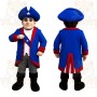 Blue Red Colonial Patriot Mascot Costume