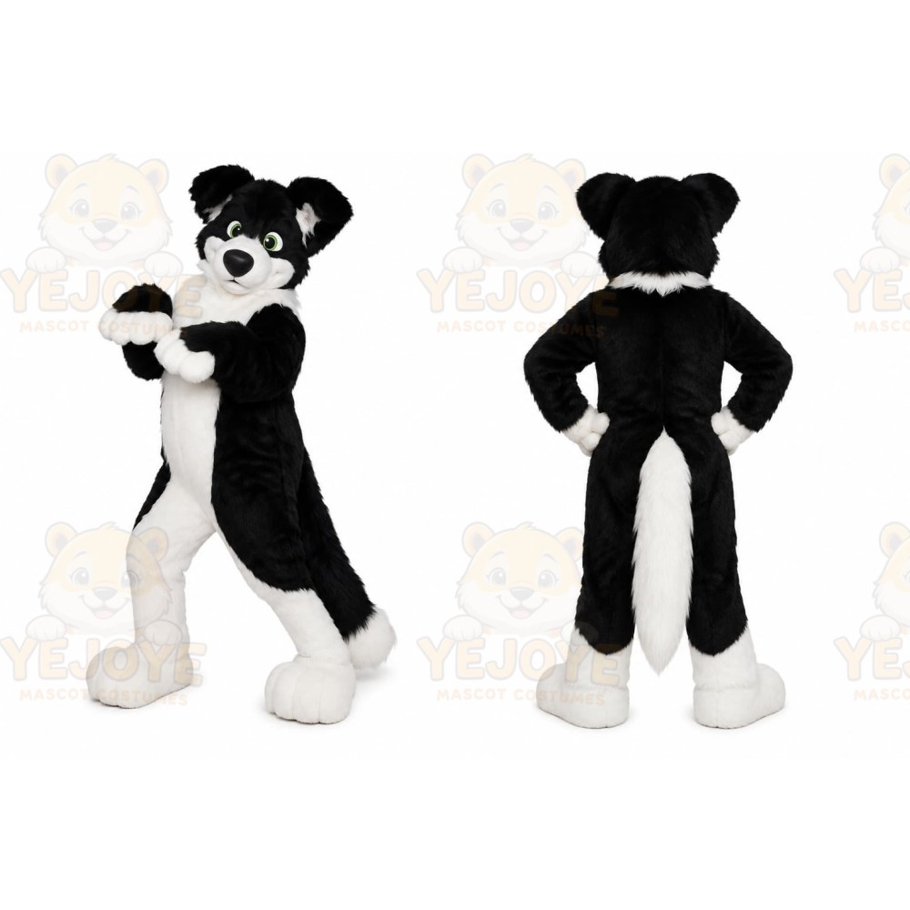 Black White Cat Mascot Costume