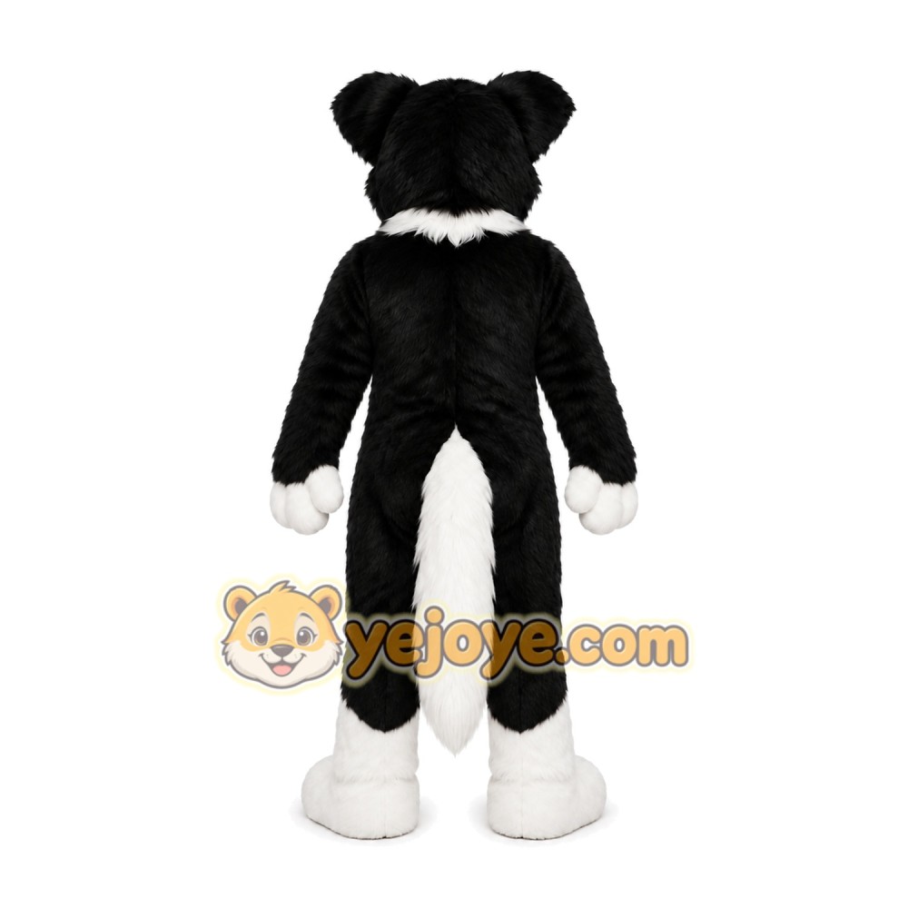 Black and White Dog Mascot Costume Black and White Dog Mascot Costume