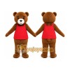 Brown Bear Red Shirt Mascot Costume Brown Bear Red Shirt Mascot Costume