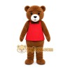 Brown Bear Red Shirt Mascot Costume Brown Bear Red Shirt Mascot Costume