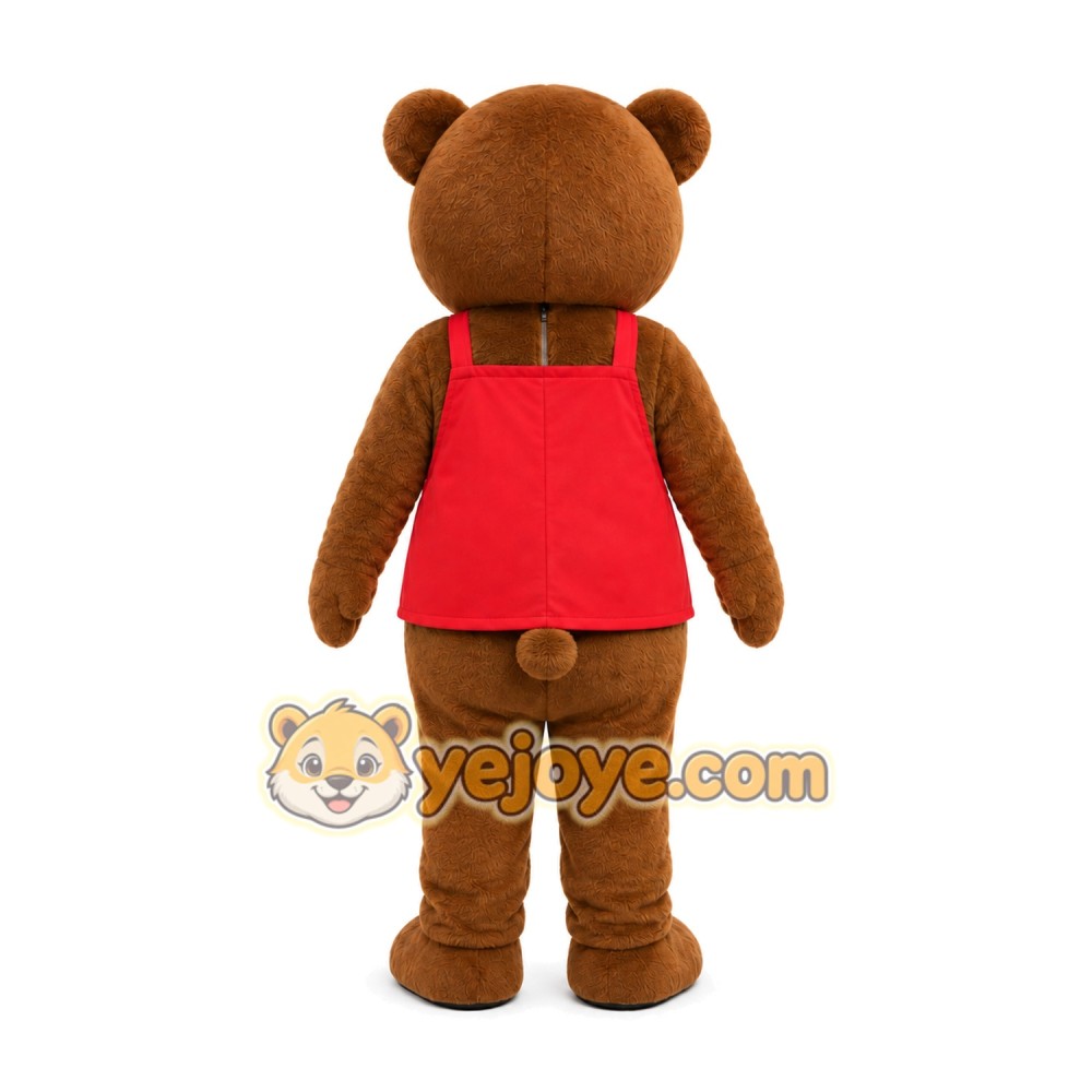Brown Bear Red Shirt Mascot Costume Brown Bear Red Shirt Mascot Costume