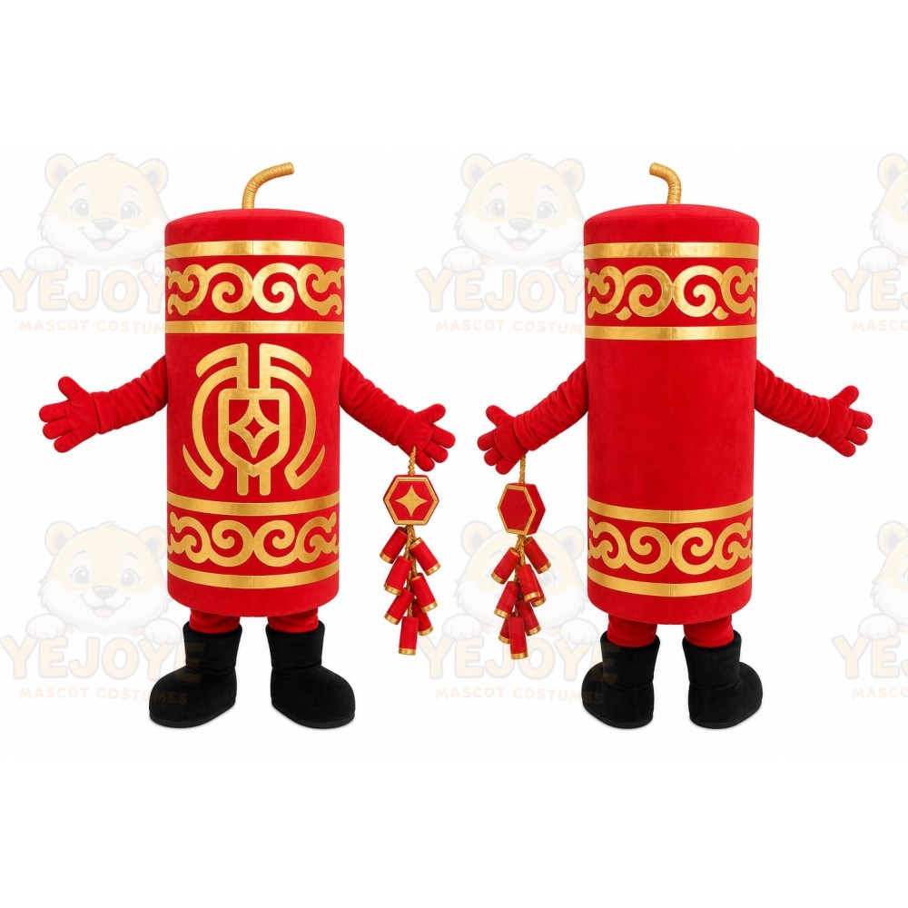 Red Firecracker Mascot Costume