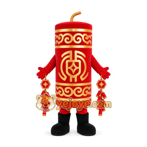 Red Firecracker Mascot Costume