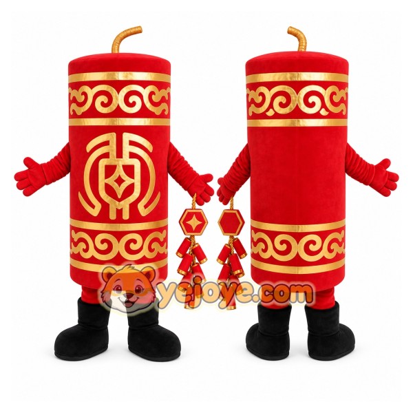 Red Firecracker Mascot Costume