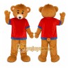 Brown Bear Red Shirt Mascot Costume Brown Bear Red Shirt Mascot Costume