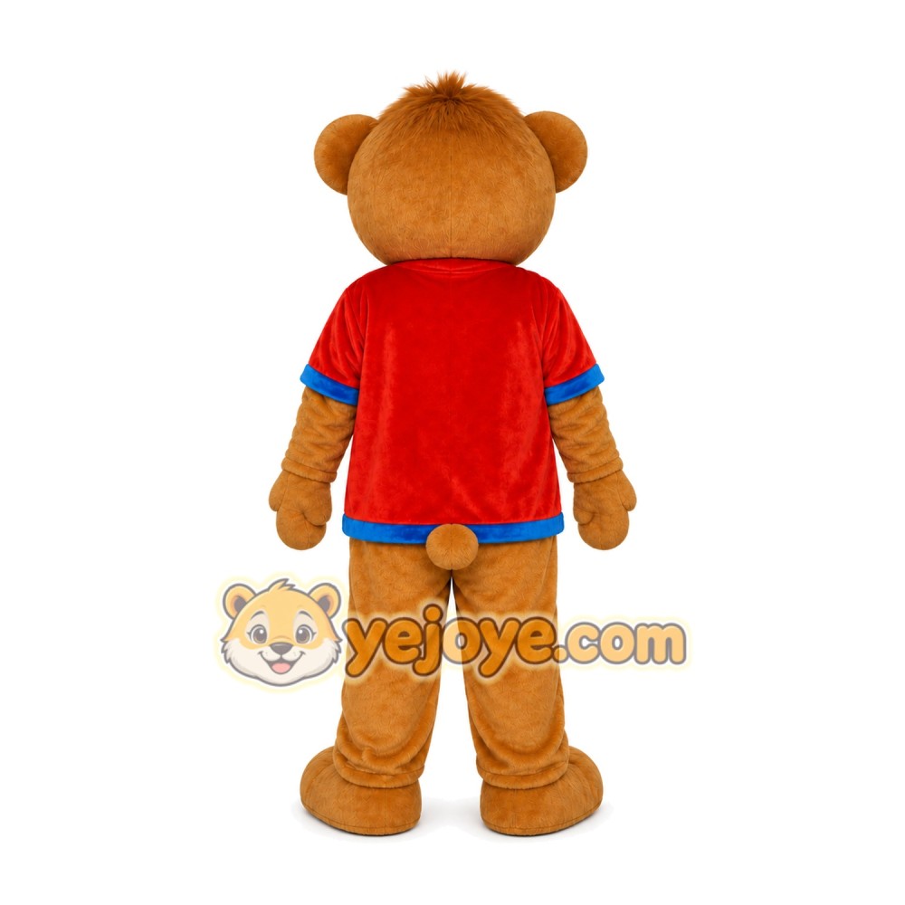 Brown Bear Red Shirt Mascot Costume Brown Bear Red Shirt Mascot Costume