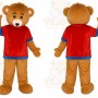 Brown Monkey Red Shirt Mascot Costume