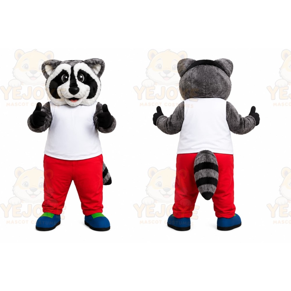 Raccoon Red Pants Mascot Costume