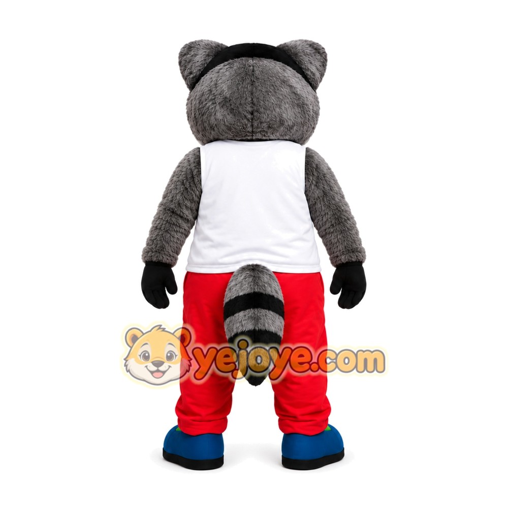 Raccoon Red Pants Mascot Costume Raccoon Red Pants Mascot Costume