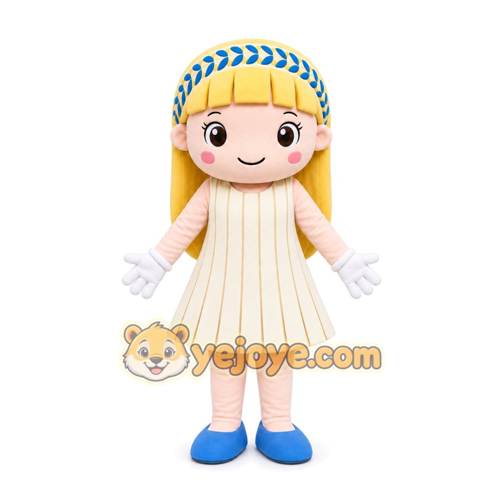 Blonde Doll Mascot Costume Blonde Doll Mascot Costume