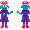 Blue Hair Girl Mascot Costume