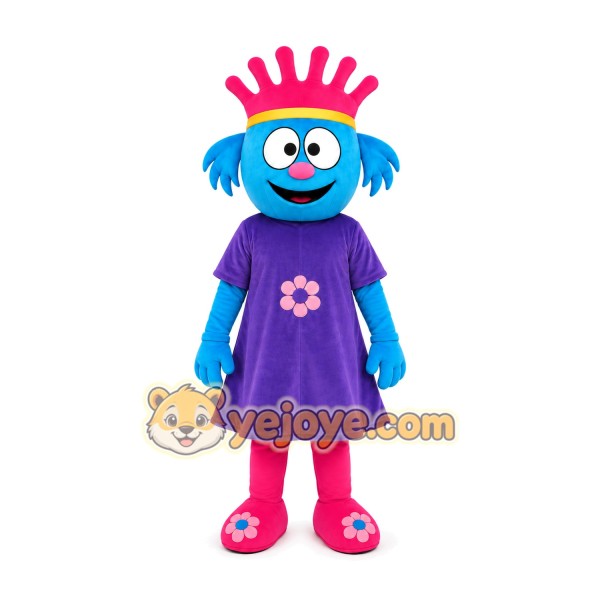 Blue Hair Girl Mascot Costume