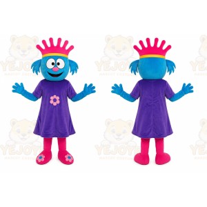 Blue Hair Girl Mascot Costume