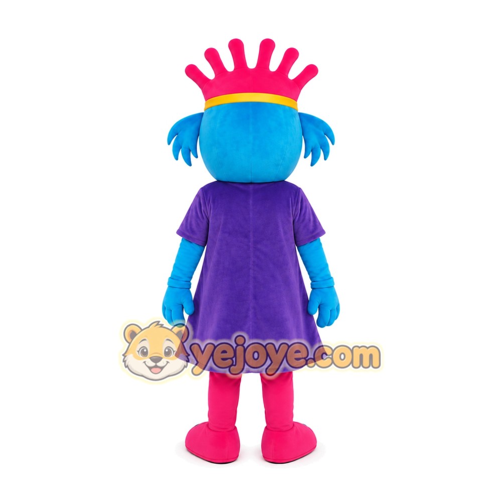 Blue Hair Girl Mascot Costume Blue Hair Girl Mascot Costume