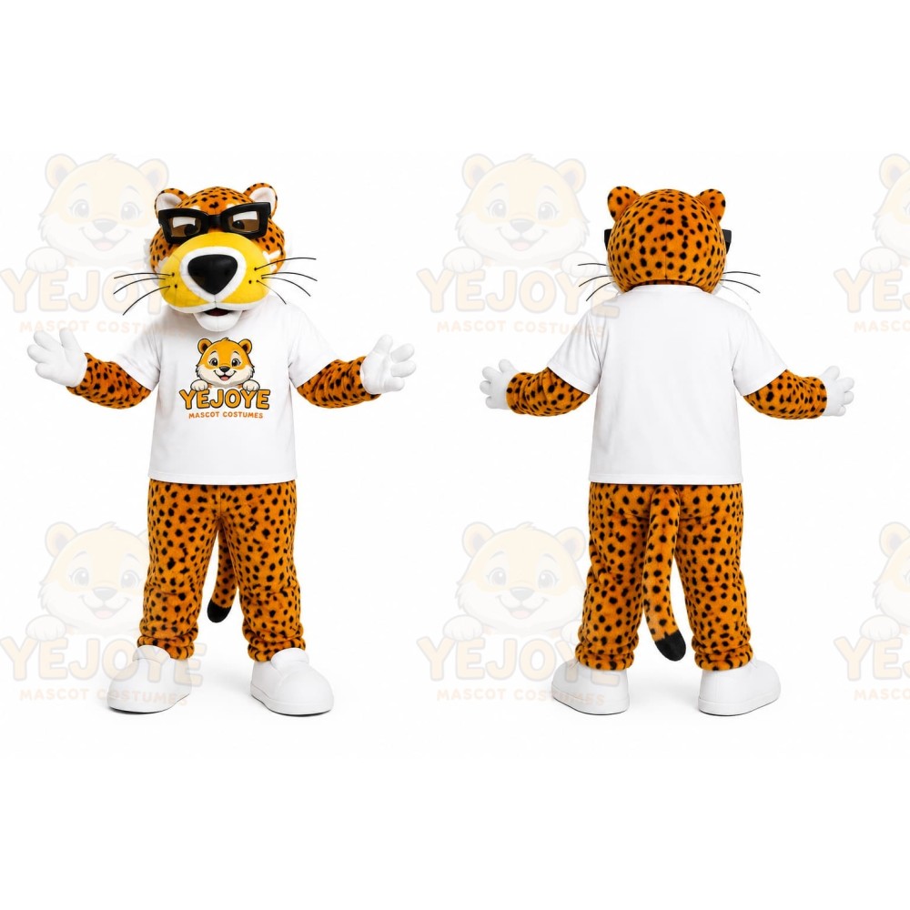 White Leopard Sports Mascot Costume