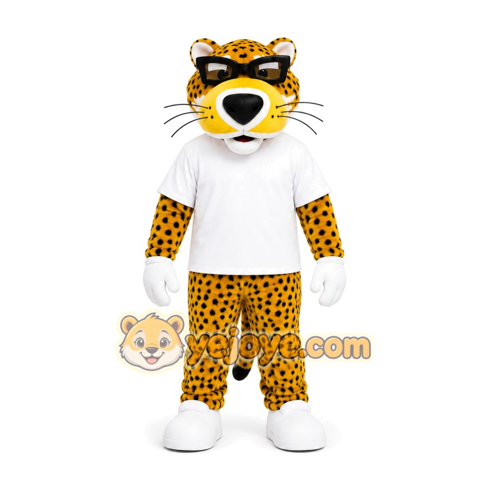 White Leopard Sports Mascot Costume White Leopard Sports Mascot Costume
