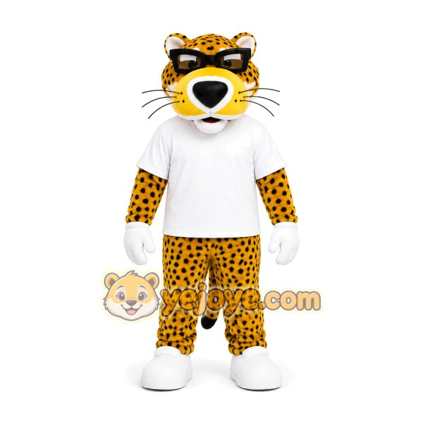 White Leopard Sports Mascot Costume