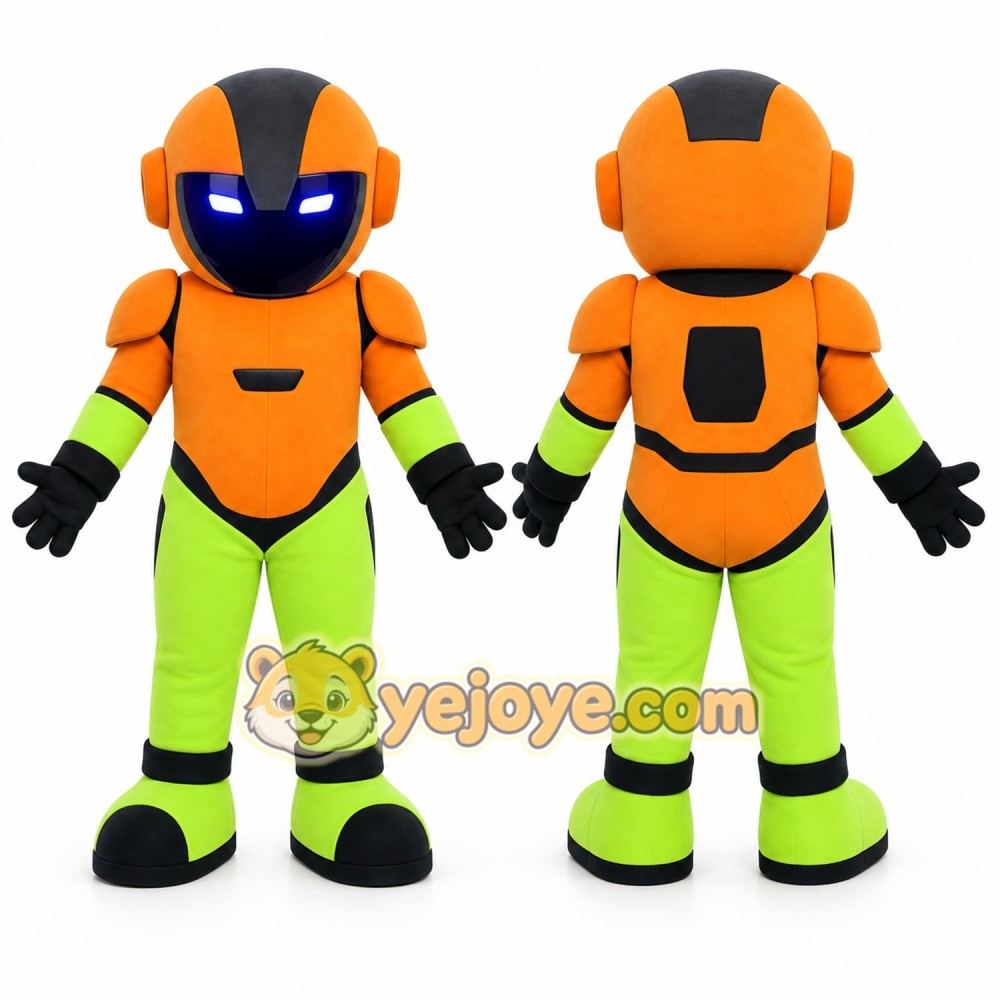 Orange Robot Mascot Costume Orange Robot Mascot Costume