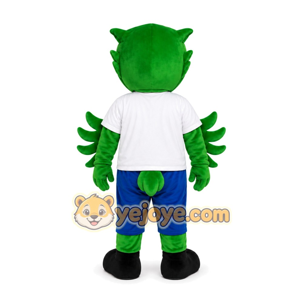 Green Owl Mascot Costume Green Owl Mascot Costume