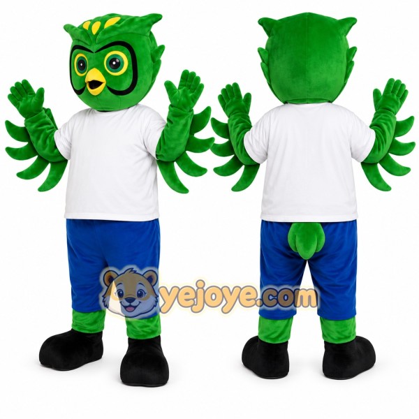 Green Owl Mascot Costume