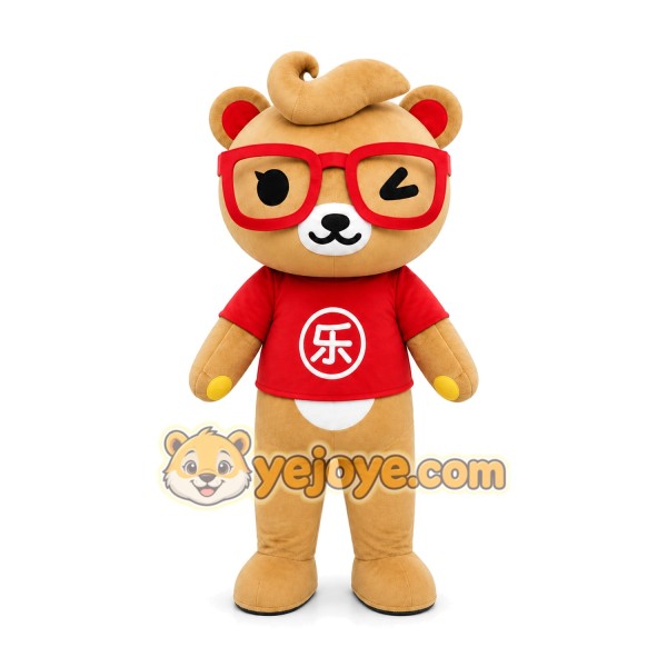 Glasses Bear Mascot Costume