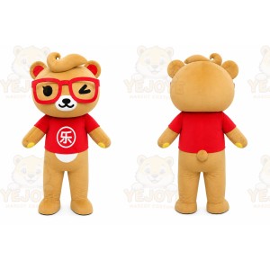 Glasses Bear Mascot Costume