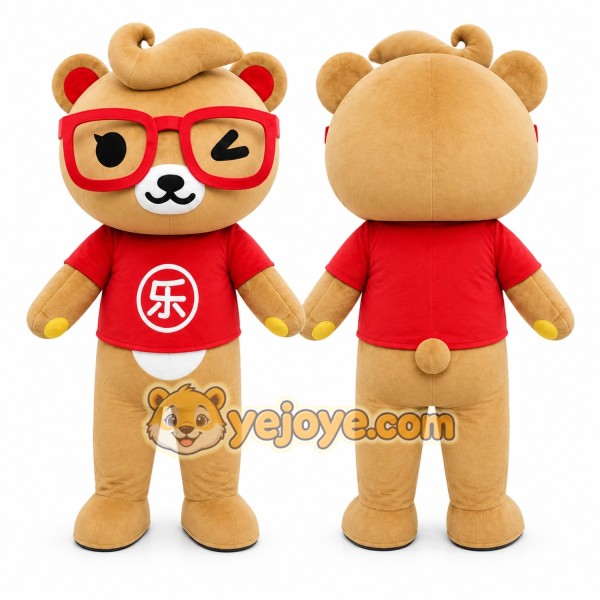 Glasses Bear Mascot Costume