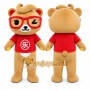 Glasses Bear Mascot Costume