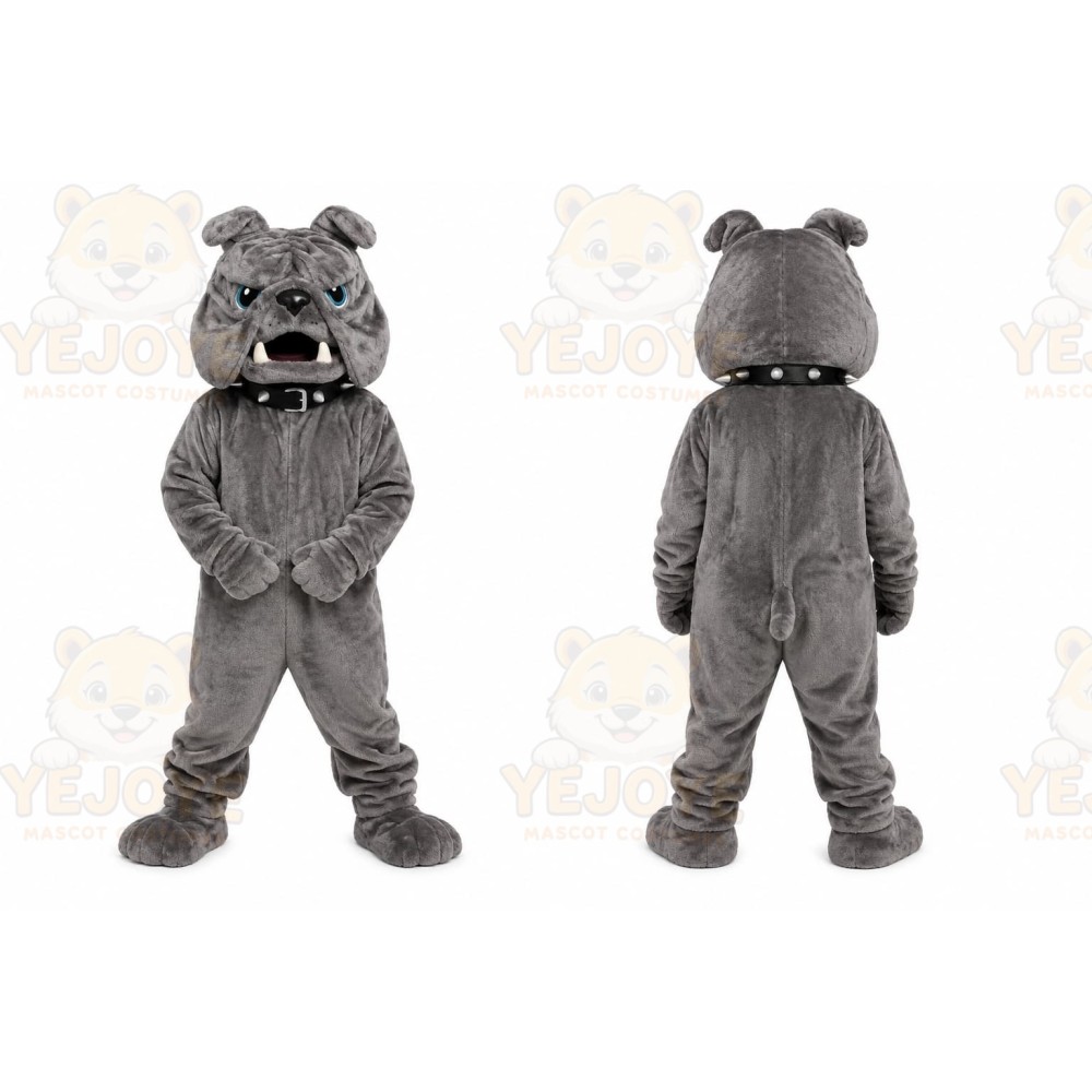Gray Bulldog Mascot Costume