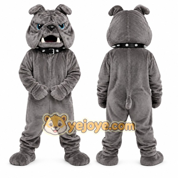 Gray Bulldog Mascot Costume