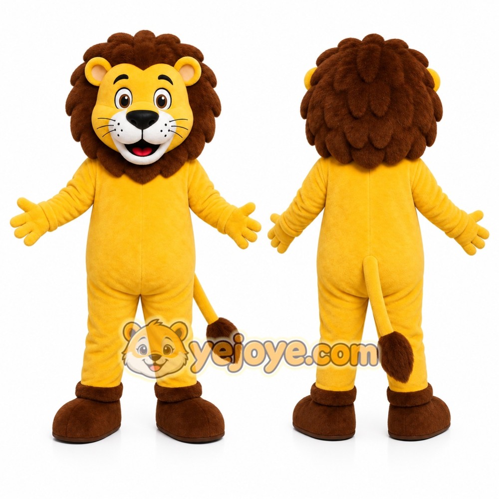 Yellow Lion Mascot Costume Yellow Lion Mascot Costume