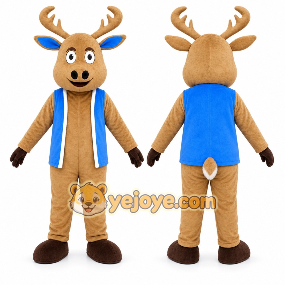 Tan Reindeer Mascot Costume Tan Reindeer Mascot Costume