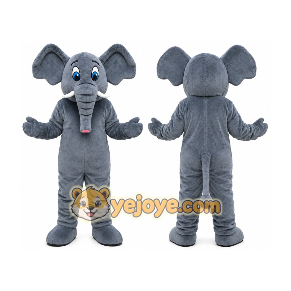 Gray Elephant Mascot Costume Gray Elephant Mascot Costume