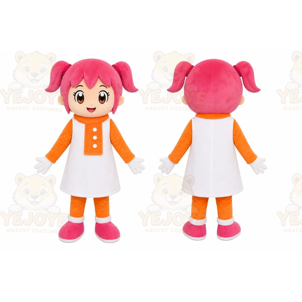 Pink Hair Girl Mascot Costume