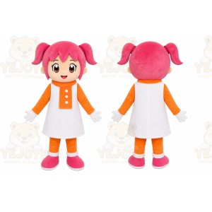 Pink Hair Girl Mascot Costume